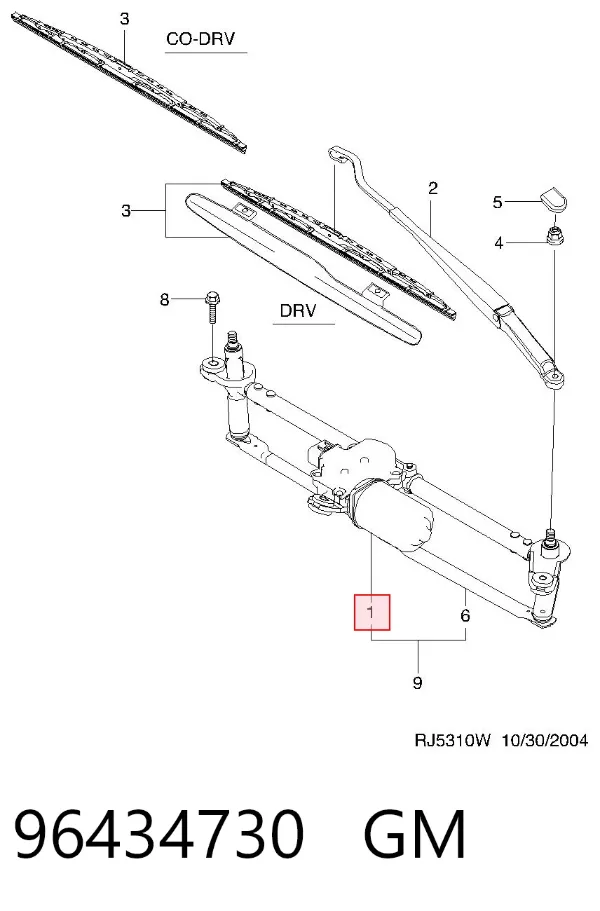 Motor limpiaparabrisas 96434730 General Motors