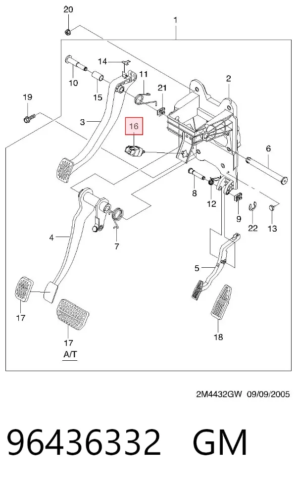 Interruptor de luz de freno 96436332 General Motors