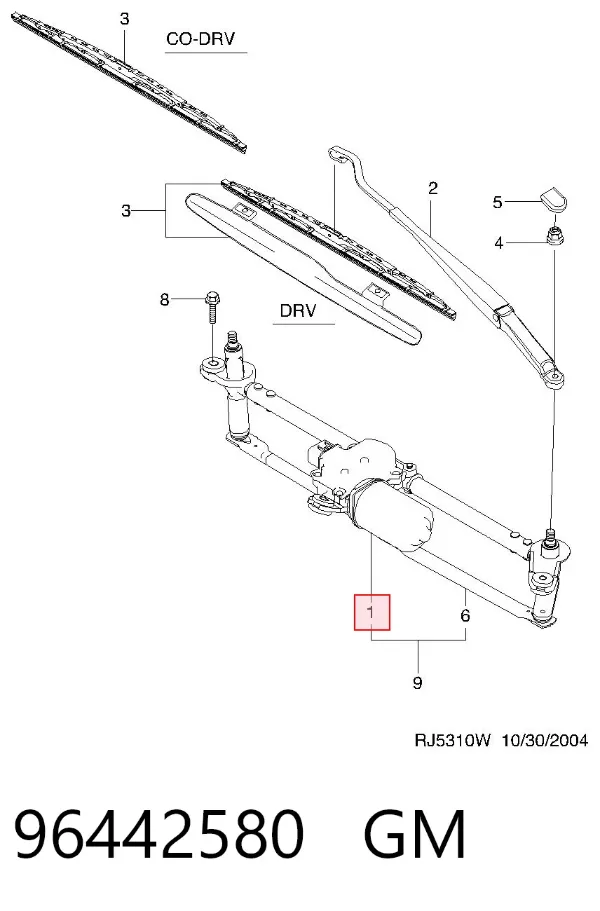 Motor limpiaparabrisas 96442580 General Motors