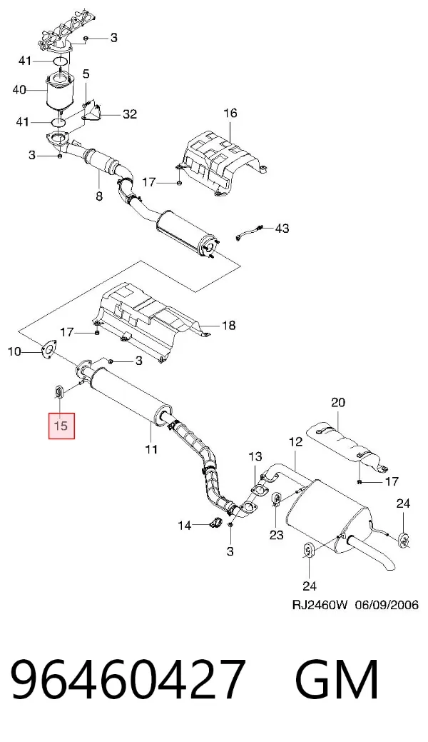Soporte escape 96460427 General Motors