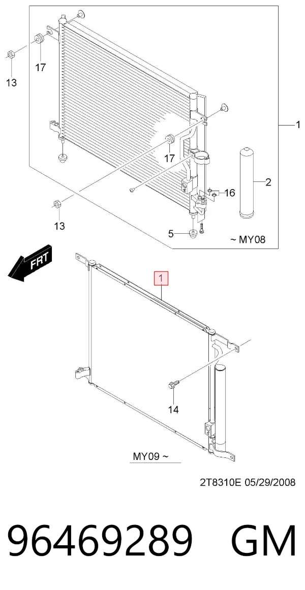 Condensador aire acondicionado 96469289 General Motors