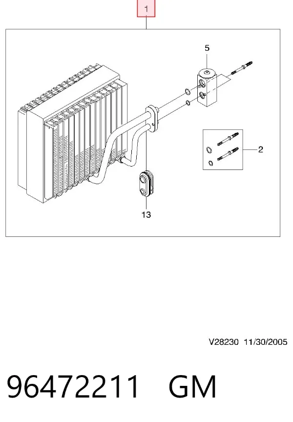 Evaporador de aire acondicionado Chevrolet Epica II