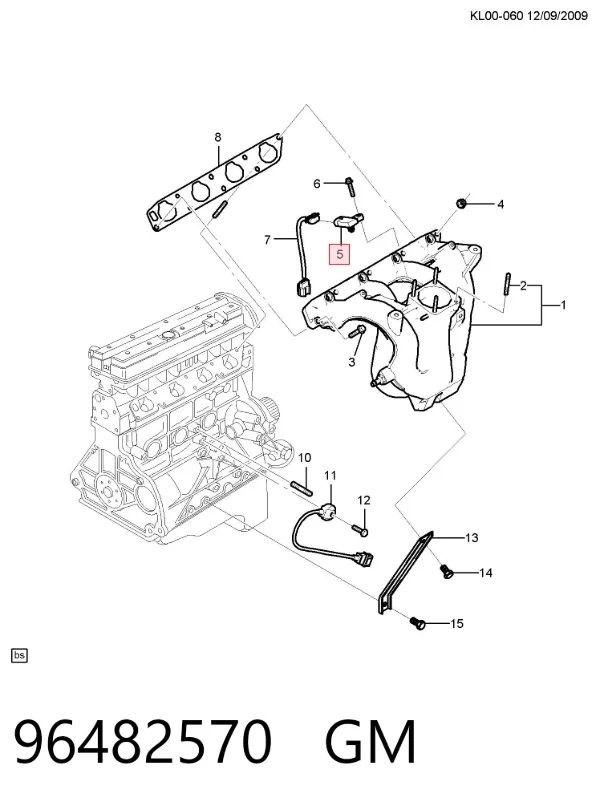 Sensor de presión del colector de admisión 96482570 General Motors