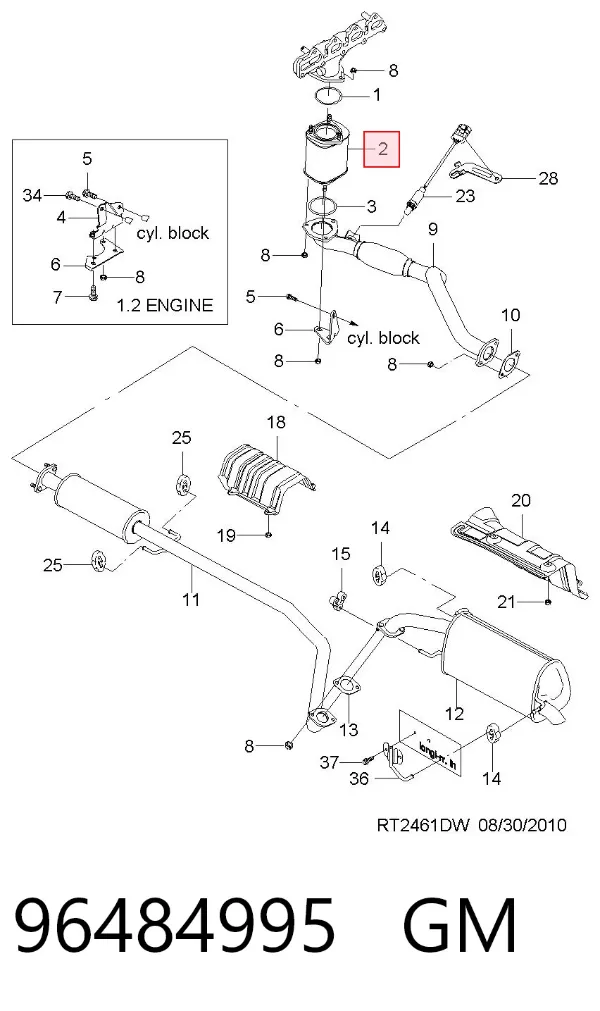 Catalizador 96484995 General Motors