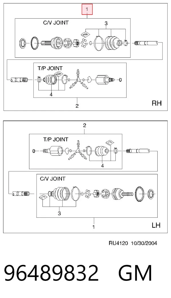 Junta homocinetica 96489832 General Motors
