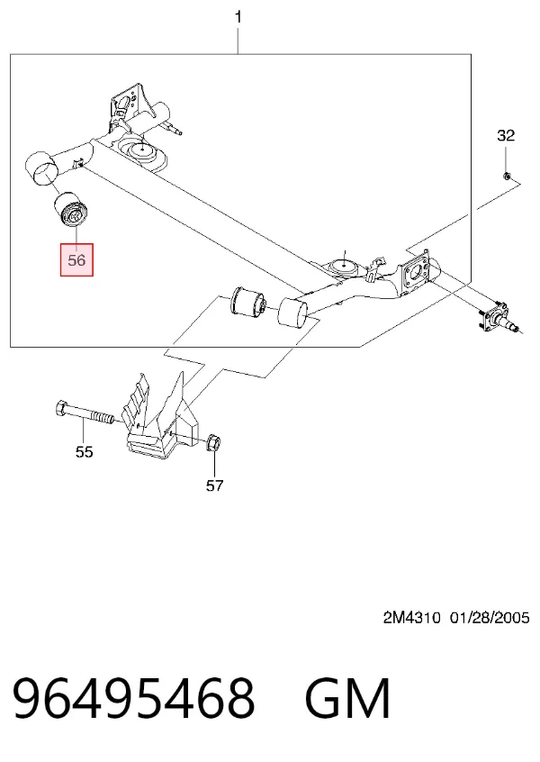 Silentblock trasero 96495468 General Motors