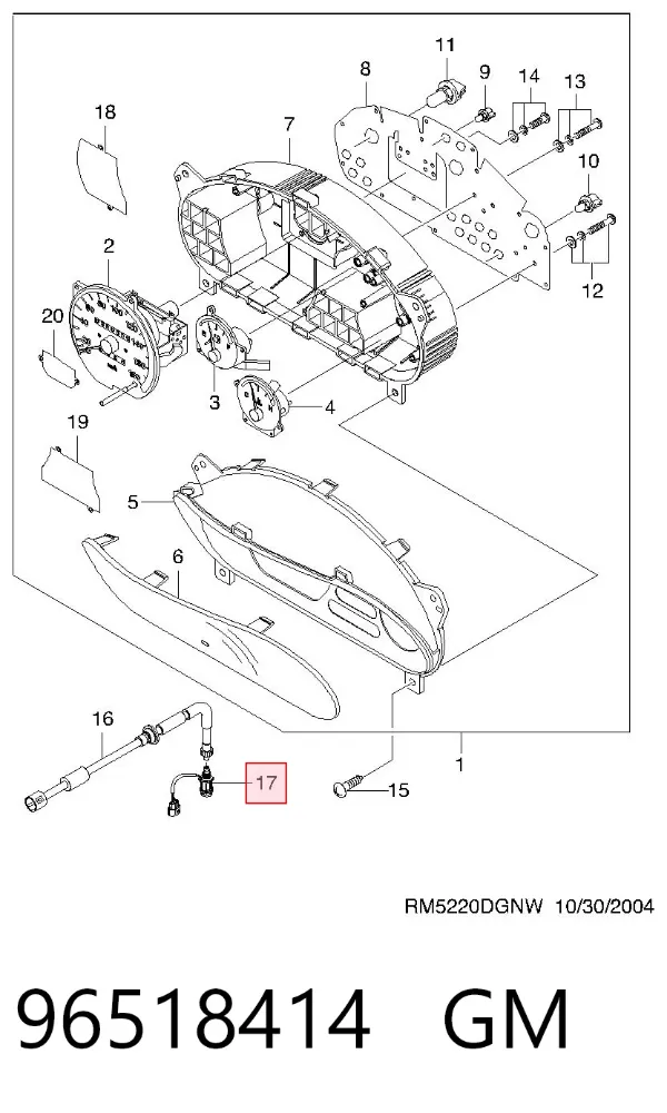 Sensor de velocidad 96518414 General Motors