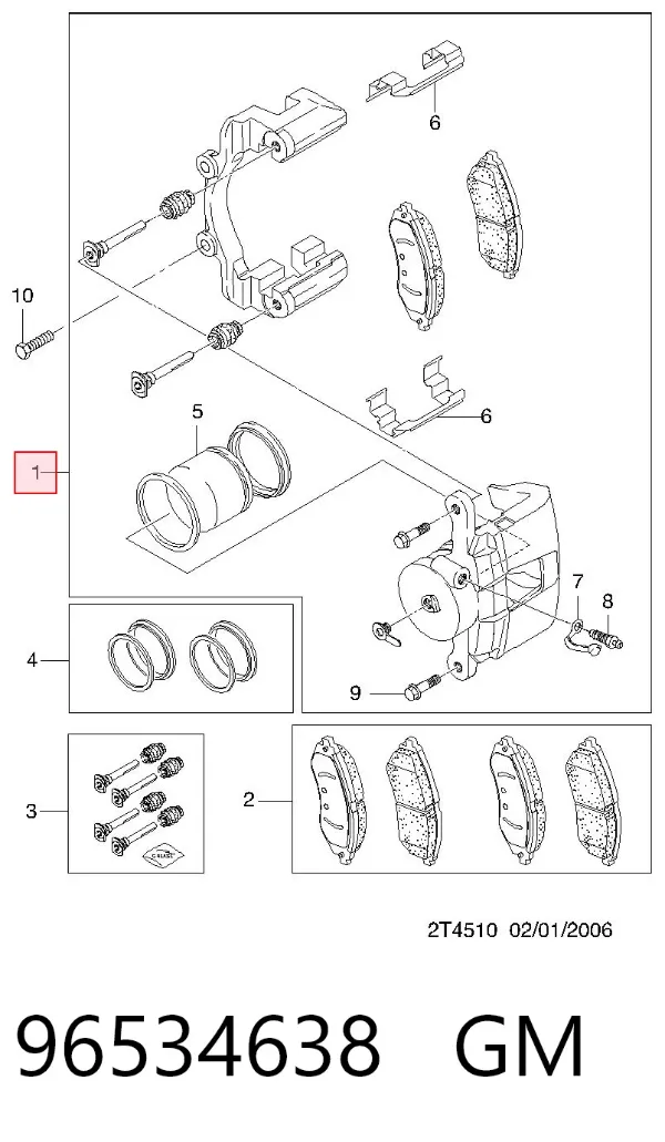 Pinza de freno delantera derecha 96534638 General Motors