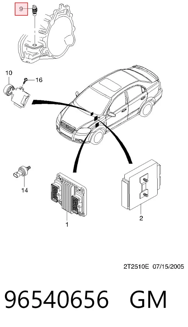 Sensor de velocidad 96540656 General Motors