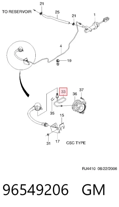 Tubo de embrague GM 96549206