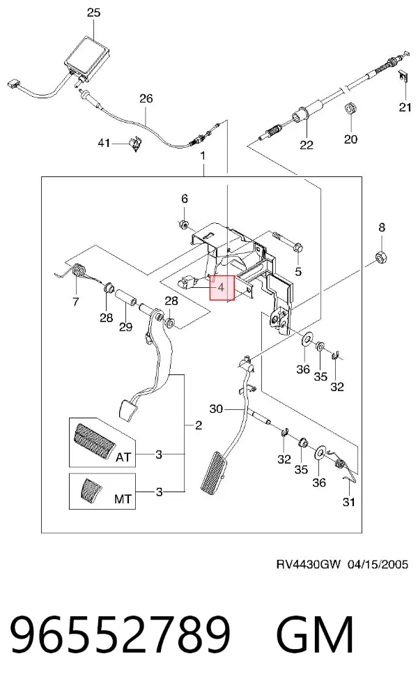 Interruptor de luz de freno 96552789 General Motors