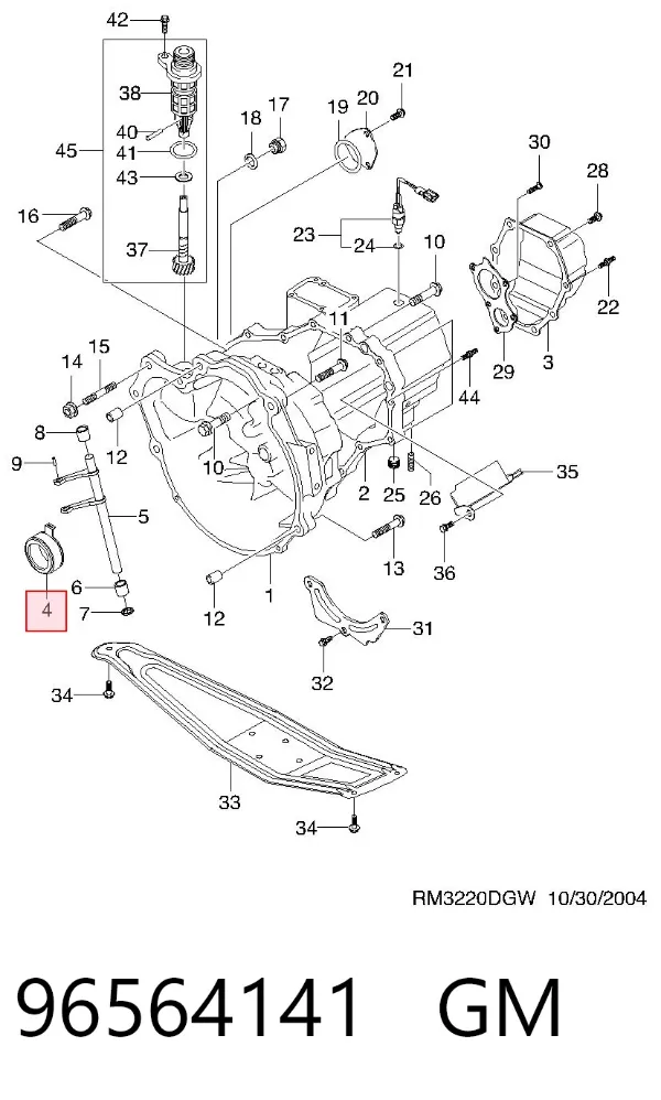 Cojinete de embrague 96564141 General Motors