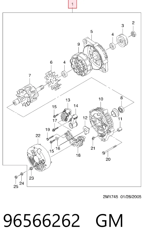 Alternador 96566262 General Motors