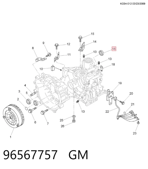 Retén del diferencial del eje delantero 96567757 General Motors