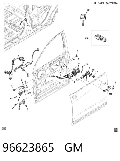 Bisagra de puerta delantera GM 96623865