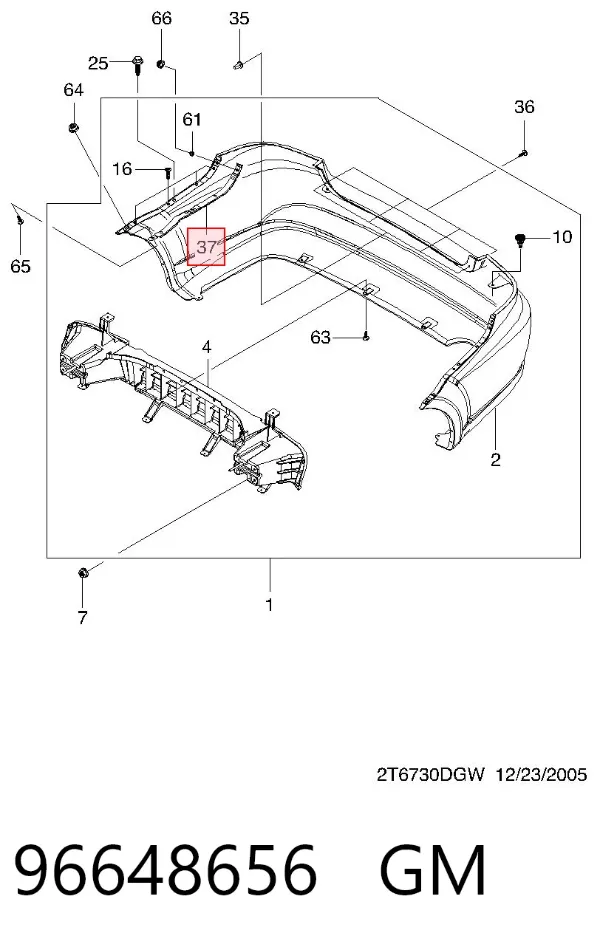 Soporte de parachoques trasero izquierdo 96648656 General Motors