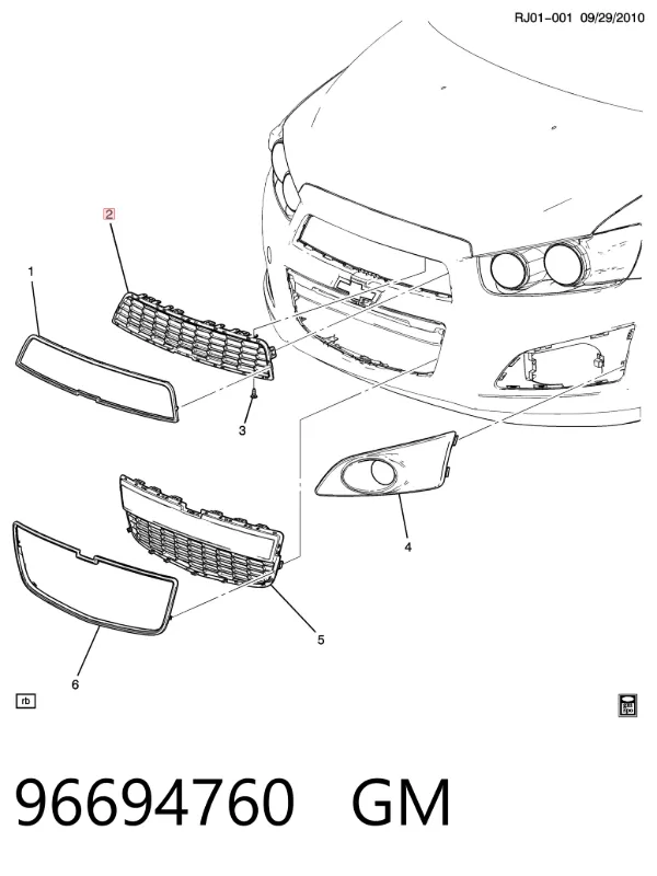 Parrilla Chevrolet Aveo III