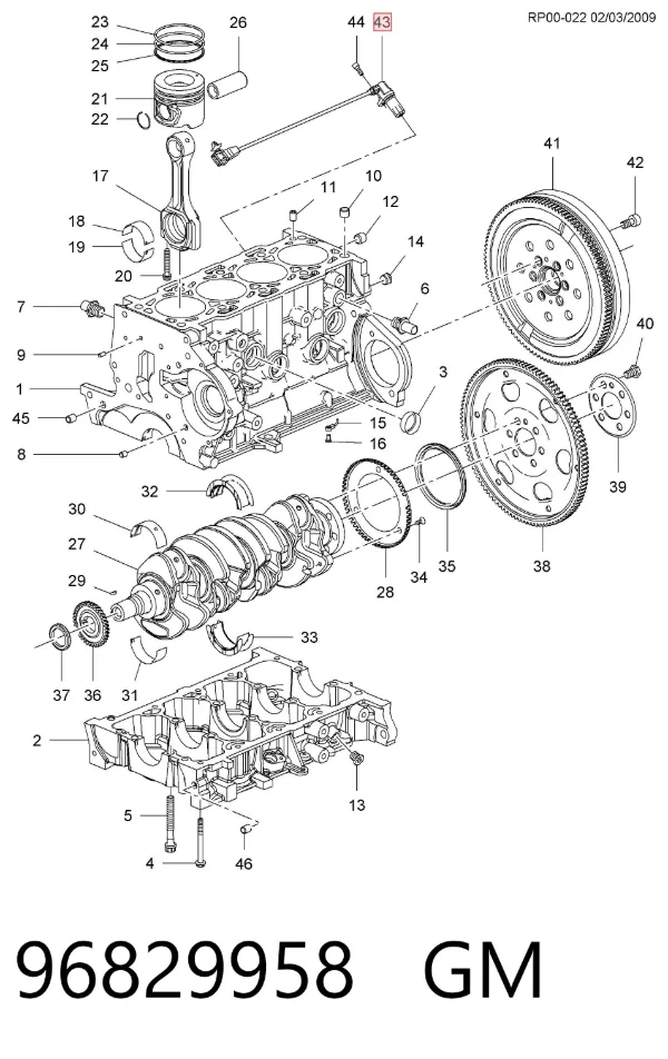 Sensor de cigüeñal 96829958 General Motors