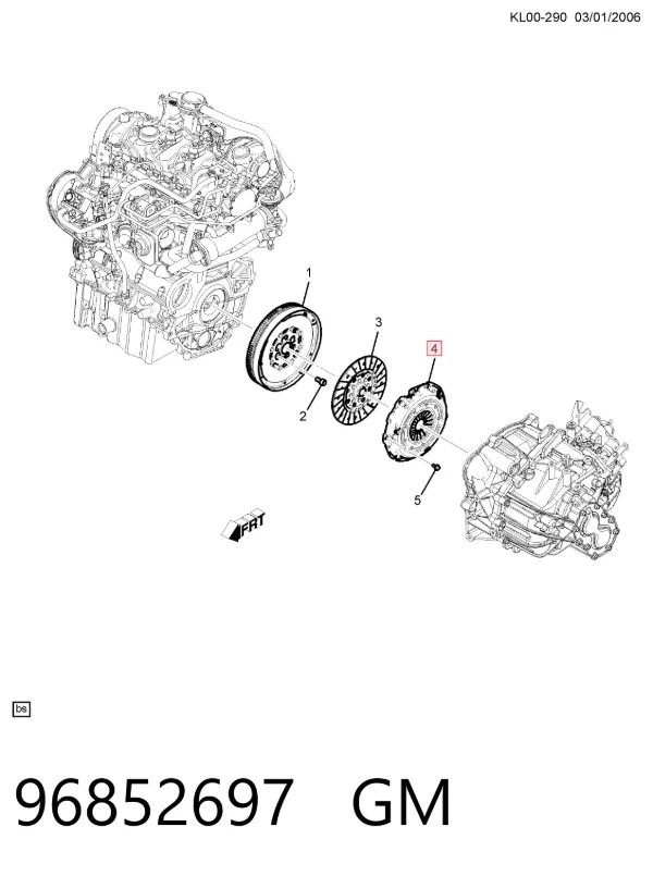 Plato de presión de embrague 96852697 General Motors