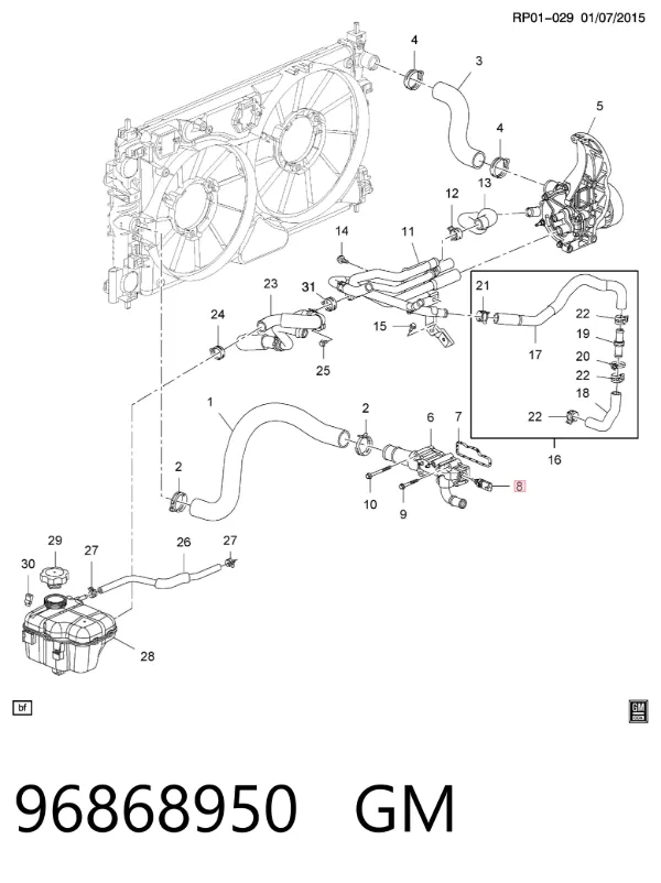 Sensor de temperatura 96868950 General Motors