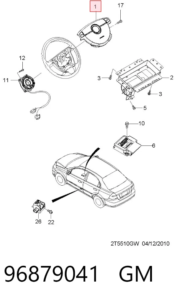 Airbag de volante 96879041 General Motors
