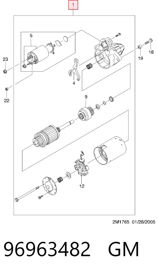 Motor de arranque 96963482 General Motors