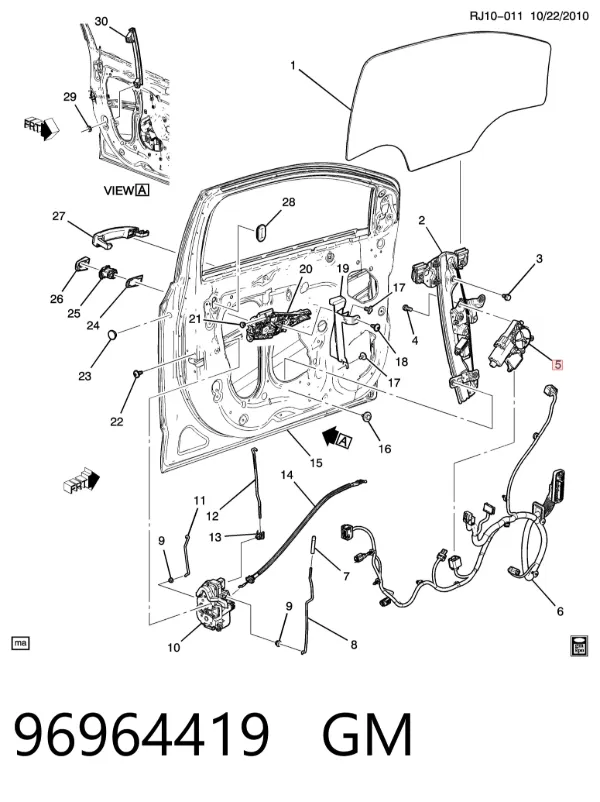 Motor del elevalunas eléctrico 96964419 General Motors