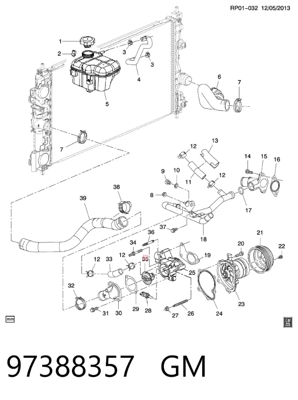 Termostato 97388357 General Motors