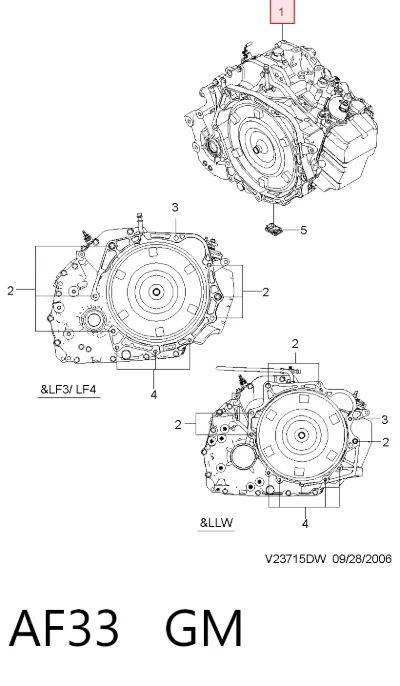 Transmisión automática ensamblada GM AF33