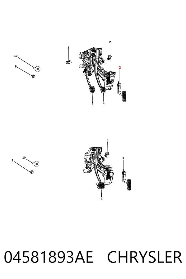 Pedal del acelerador Jeep Wrangler JL