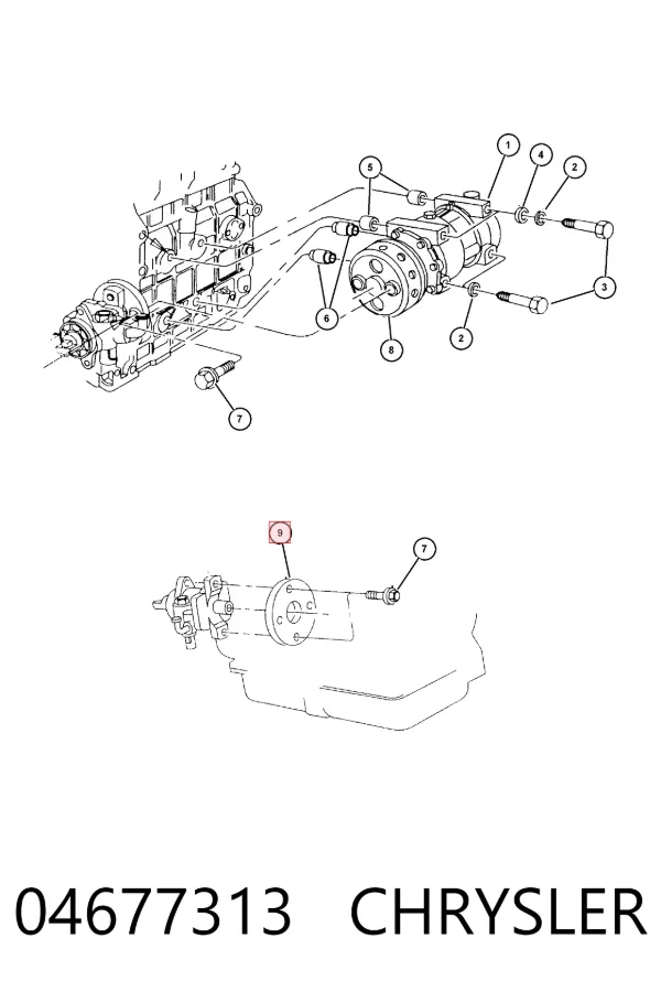 Acoplamiento magnético, compresor del aire acondicionado  Chrysler Voyager I ES