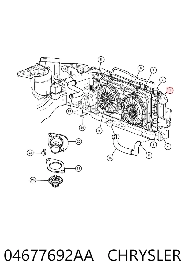 Radiador 04677692AA Chrysler