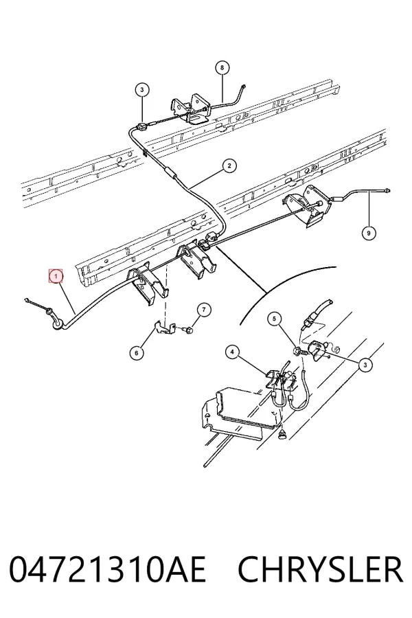Cable de freno de estacionamiento delantero 04721310AE Chrysler