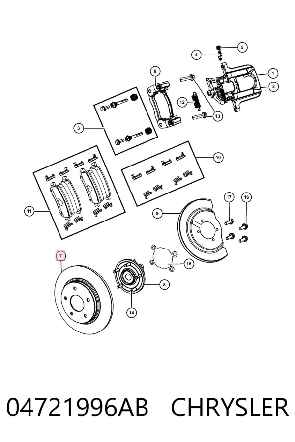 Disco de freno trasero 04721996AB Chrysler
