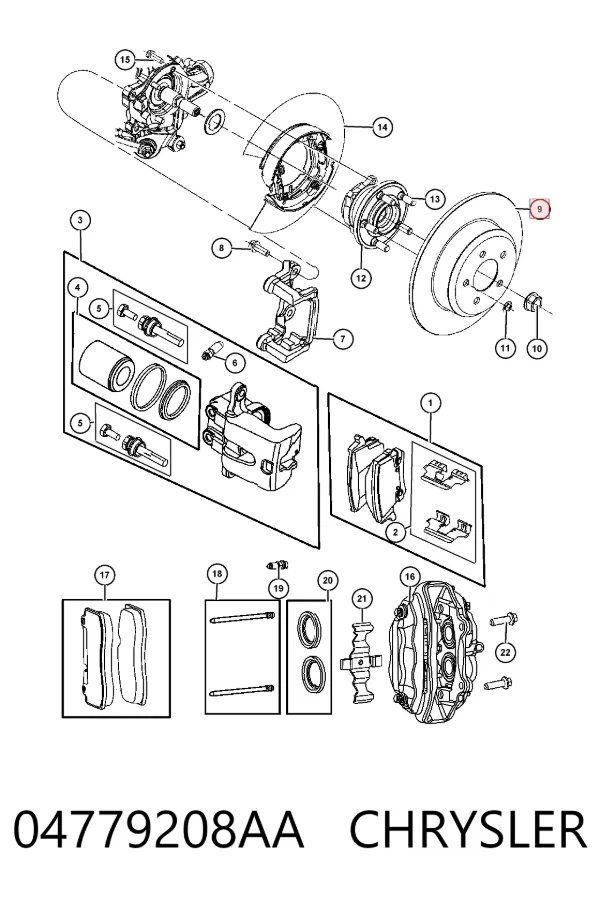 Disco de freno 04779208AA Chrysler