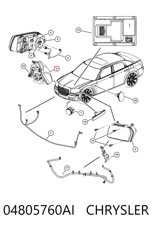 Faro derecho 04805760AI Chrysler
