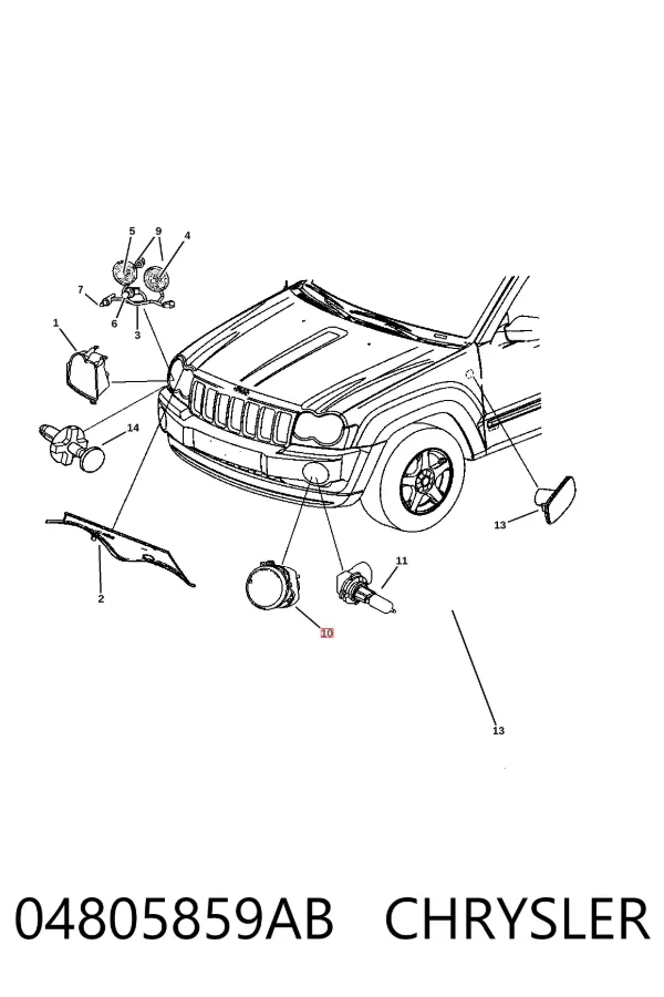 Faro antiniebla izquierdo y derecho 04805859AB Chrysler