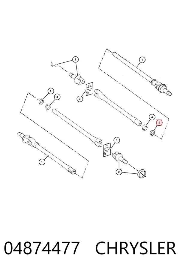 Retén del semieje delantero 04874477 Chrysler