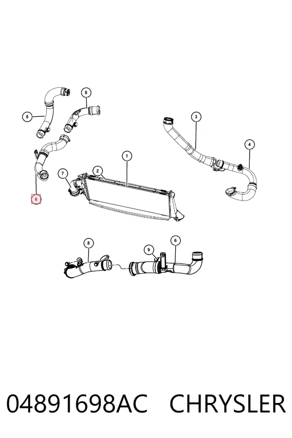 Tubo intercooler 04891698AC Chrysler