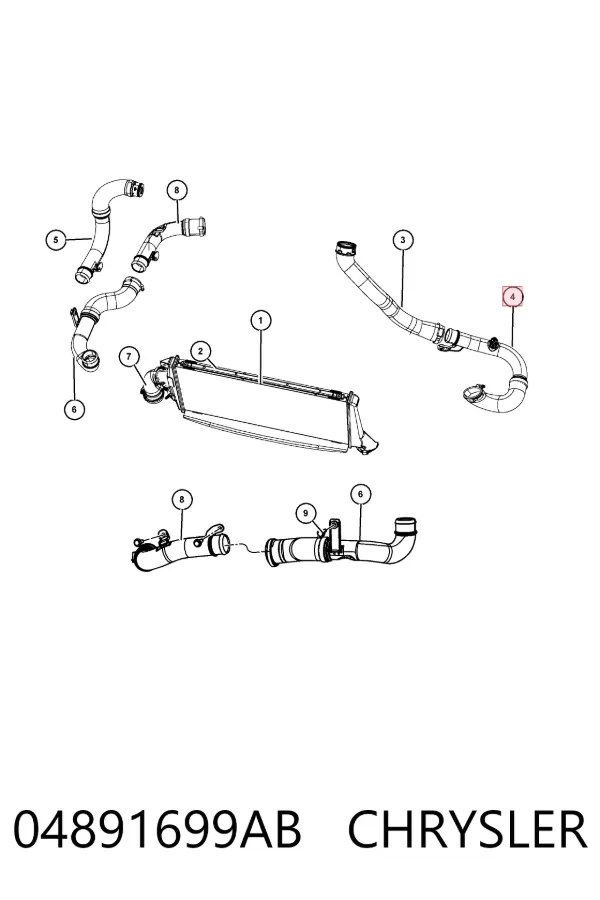 Tubo intercooler 04891699AB Chrysler
