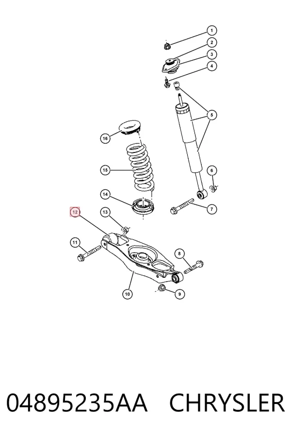 Buje del brazo inferior trasero 04895235AA Chrysler