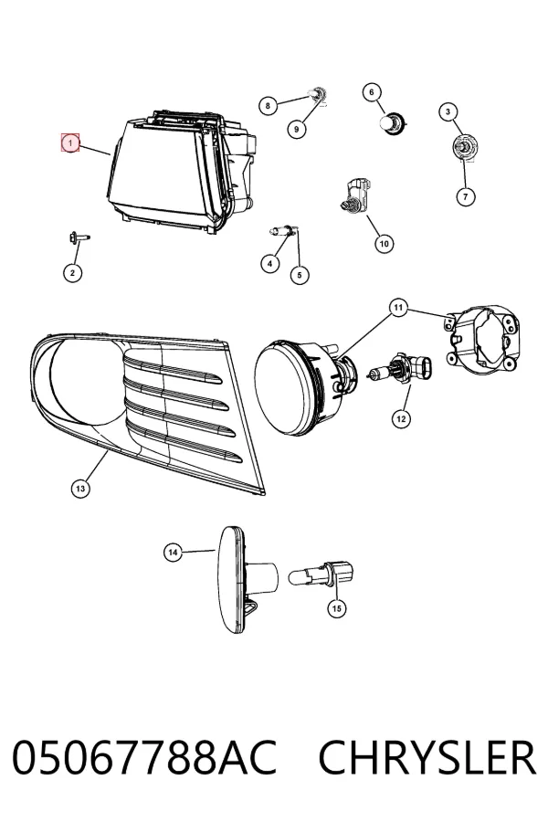 Faro derecho 05067788AC Chrysler