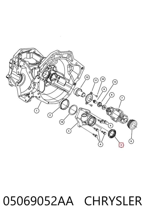 Retén del semieje delantero 05069052AA Chrysler
