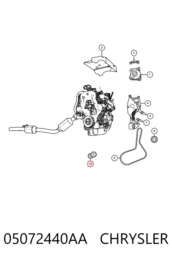 Tensor de correa poli V 05072440AA Chrysler