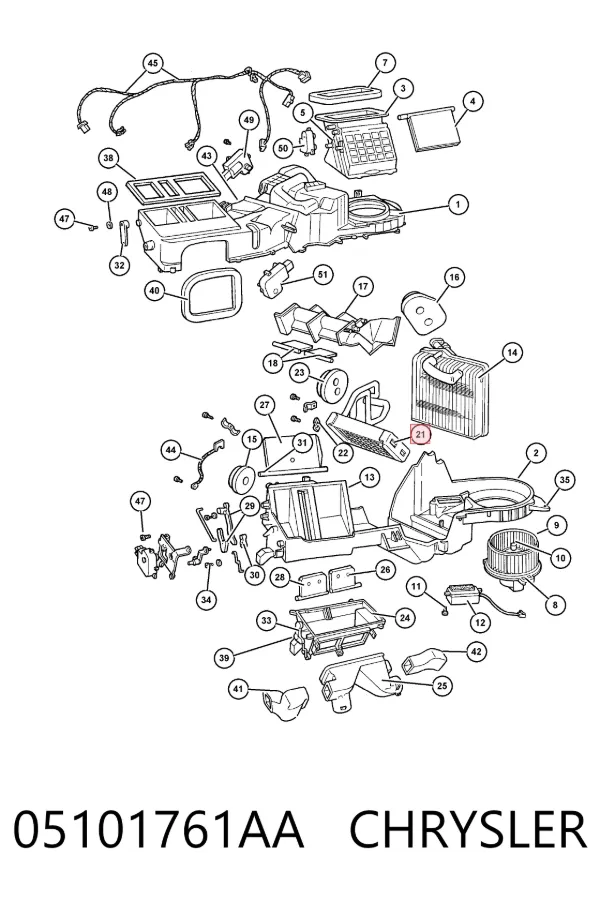 Radiador calefacción 05101761AA Chrysler