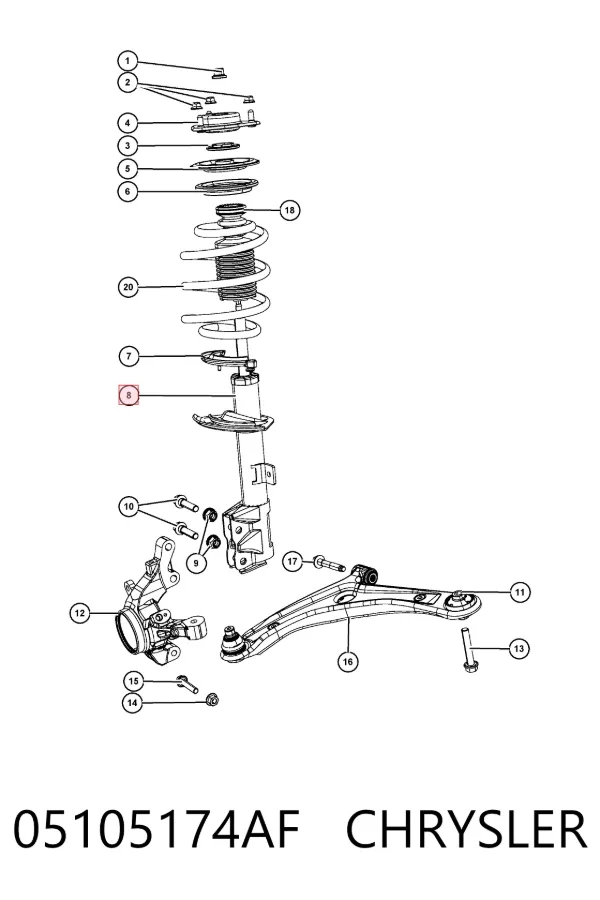 Amortiguador delantero derecho K05105174AG Fiat/Alfa/Lancia