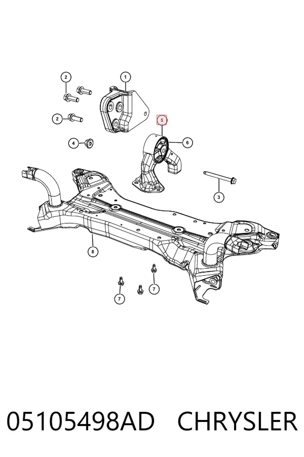 Soporte de motor trasero 05105498AD Chrysler