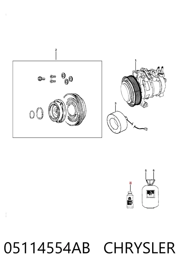 Aceite de compresor de aire acondicionado 05114554AB Chrysler