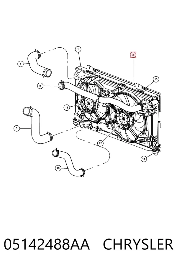 Radiador 05142488AA Chrysler