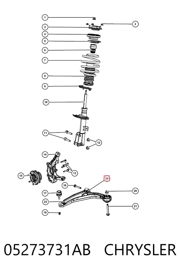 Silentblock del brazo de suspensión 05273731AB Chrysler